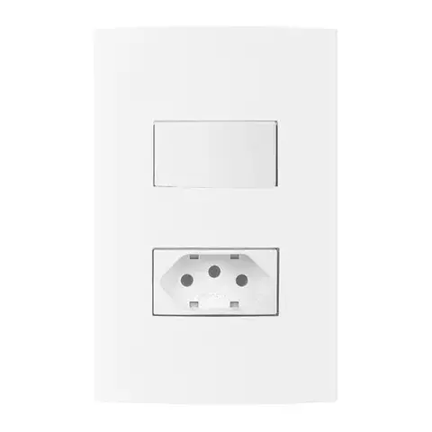 Conjunto 1 interruptor Sleek simples 10/20A + 1 tomada 2P+T 20A 250v