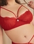 PLAYBOY CORPIÑO MISTRESS CON ARO DE PUNTILLA Y TUL Y TIRAS EN LOS PECHOS ROJO 24141R - comprar online