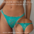 Tanga colaless de puntilla en color tiffany verde, con detalles de encaje y tiras ajustables.