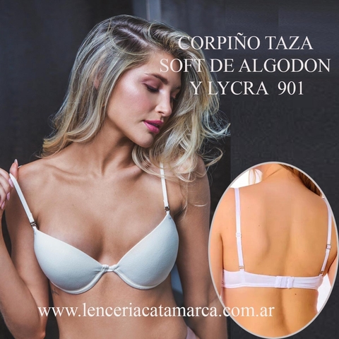LODY CORPIÑO TAZA SOFT CON ARO DE ALGODON Y LYCRA BLANCO 901B