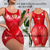 CATSUIT ENTERITO DE RED CON DIAMANTES ROJO LTY-9094-3