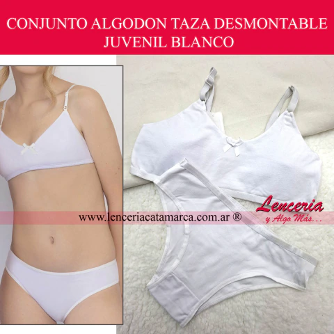 Comprar conjunto algodon juvenil blanco taza desmontable corpiño bombacha lenceria catamarca miriam brito lenceria tucuman