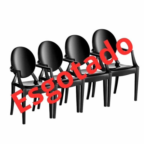 04 Cadeiras de Jantar WIND PLUS DE Plástico Preto - comprar online
