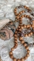 Calcedonia, Ágata, Cuarzo, Madera Palo Rosa. Japa Mala Rosario Budista. 108 cuentas. Meditación. Reiki. Yoga.