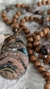 Imagen de Calcedonia, Ágata, Cuarzo, Madera Palo Rosa. Japa Mala Rosario Budista. 108 cuentas. Meditación. Reiki. Yoga.
