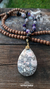 Calcedonia, Amatista, Madera Palo Rosa. Japa Mala Rosario Budista. 108 cuentas. Meditación. Reiki. Yoga. en internet