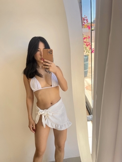 Mini saia pareô branca