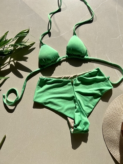 Biquíni hot pant cortininha verde