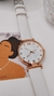 RELOJ BLANCO Y ROSA - MALLA SIMIL CUERO