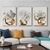 Tela de Rosas brancas com dourado para decoração