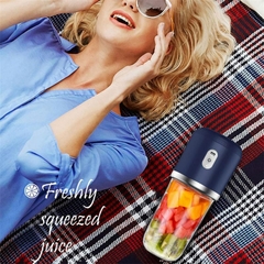 Espremedor elétrico pequeno portátil, lâmina de aço inoxidável, copo de frutas, liquidificador smoothie automático, ferramenta de cozinha!! - loja online