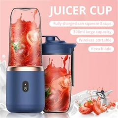 Espremedor elétrico pequeno portátil, lâmina de aço inoxidável, copo de frutas, liquidificador smoothie automático, ferramenta de cozinha!! - loja online