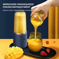 Espremedor elétrico pequeno portátil, lâmina de aço inoxidável, copo de frutas, liquidificador smoothie automático, ferramenta de cozinha!! - loja online