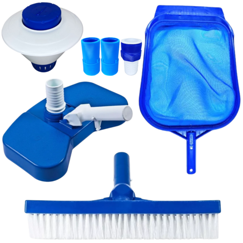 KIT COMPACTO PARA LIMPEZA DE PISCINAS COM CLORADOR FLUTUANTE