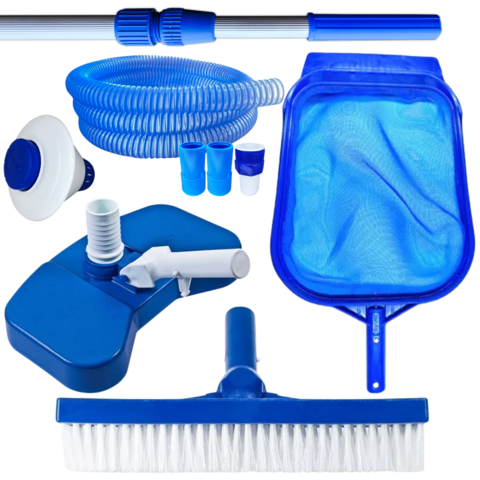 KIT LIMPEZA PISCINA MANGUEIRA SILICONE 6MT CABO 2MT CLORADOR