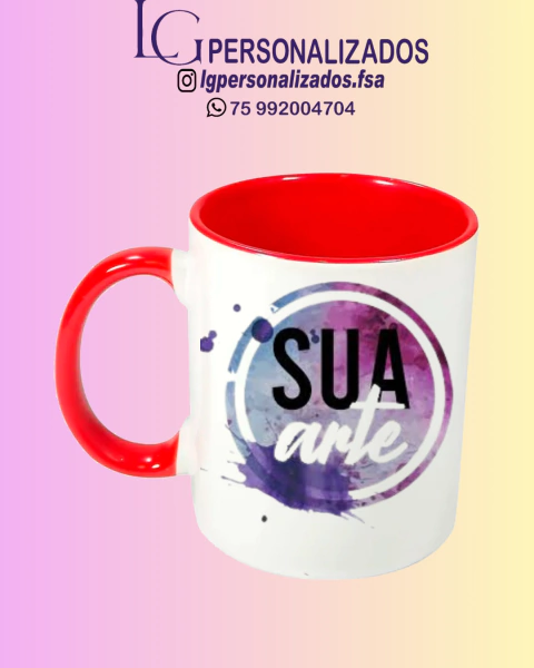 CANECA COM INTERIOR E ALÇA COLORIDA na internet