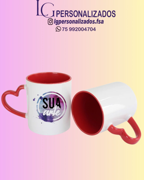 CANECA COM ALÇA DE CORAÇÃO - LG PERSONALIZADOS