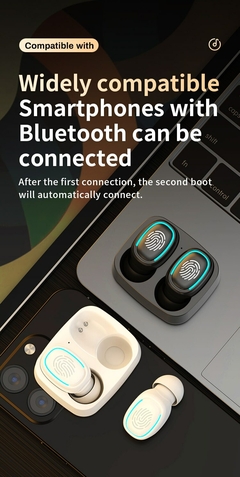 Auscultadores Bluetooth Sem Fio com Luz De Toque, Mini Tampões De Ouvido, Anti - loja online