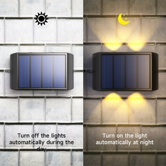 Lâmpada de parede solar ao ar livre, luz quente, impermeável, cima e para baix na internet