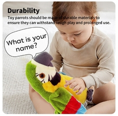 Imagem do Brinquedo Interativo Chatty Parrot Colorido, Brinquedo Gravável e Musical, Flap
