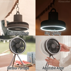Ventilador elétrico de teto sem fio com Power Bank, recarregável, Desktop, por