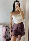 Short Viscolinho Alfaiataria Marrom
