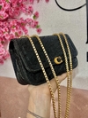 Bolsa Aveludada Marmorizada Preta