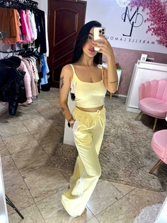 Calça Listras Amarelo Candy
