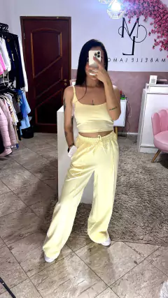 Calça Listras Amarelo Candy - comprar online