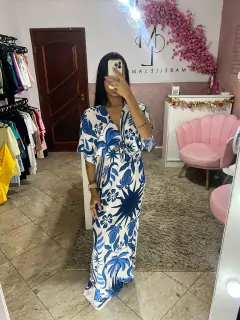 Vestido Beach Azul Viscolinho na internet