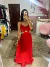 Vestido Plisado Vermelho