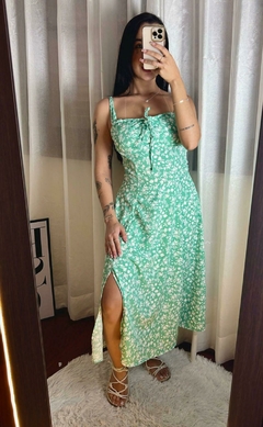 Vestido Flora Midi Verde - comprar online