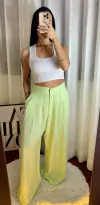 Calça Grécia Pantalona Verde Lima