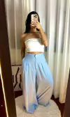Calça Grécia Pantalona Azul - comprar online