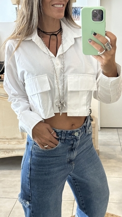 camisa alga Poplin corta
