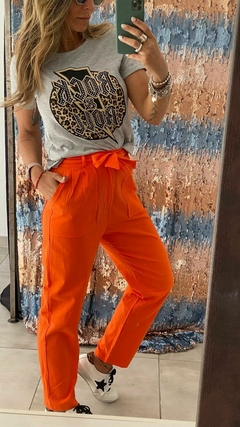 Pantalon Naranja/Beige - comprar online