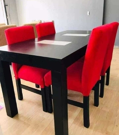 MESA 1.40 X 0.80 + 4 SILLAS EN TELA CHENILLE REFORZADAS