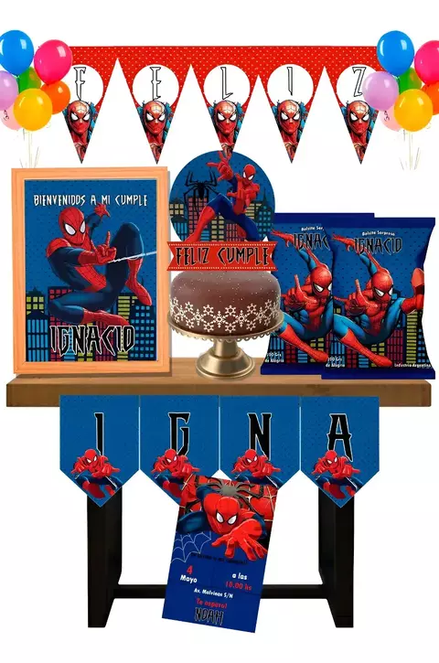 SPIDER MAN Kit Imprimible Personalizado Cumpleaños - comprar online