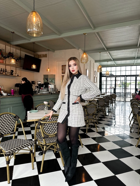 vestido tweed promesa