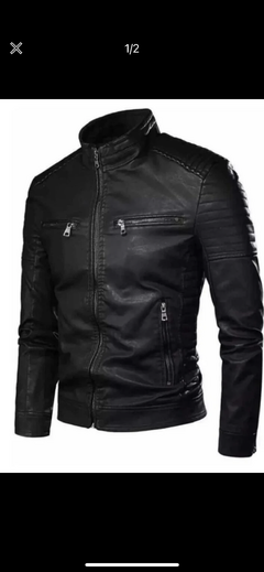 jaqueta de couro masculino slim m/m