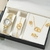 Conjunto de joias femininas(relógio, pulseira, anel, brinco, colar)