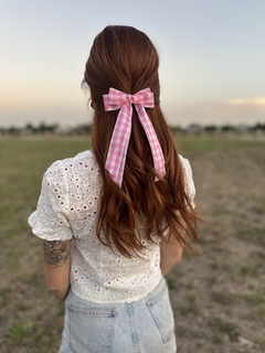 Moño Vichy Rosa - comprar online