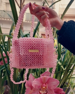 cartera de canutillos rosa