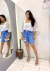 Bermuda jeans com cristais - loja online