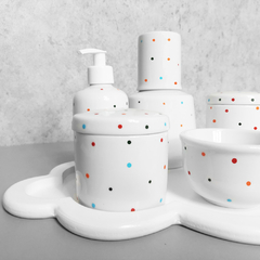 Kit Higiene C/ Moringa Cilindrica E Bandeja Nuvem Branco Poá - comprar online