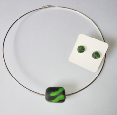 Conjunto Choker Aro Prata925 Pingente e Brinco Delicado - comprar online