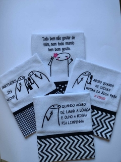 Conjunto 4 Panos de Prato Humor na internet