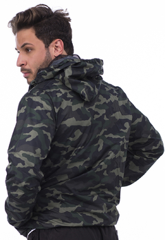 Corta vento camuflada microfibra com tela - AT STORE