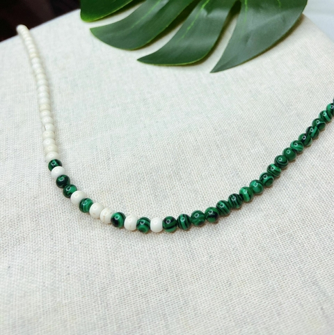 Choker Howlita e Malaquita