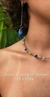 Conjunto Brinco Pedra Natural Aço Inox e Chocker Cascalhos Naturais em Alumínio na internet